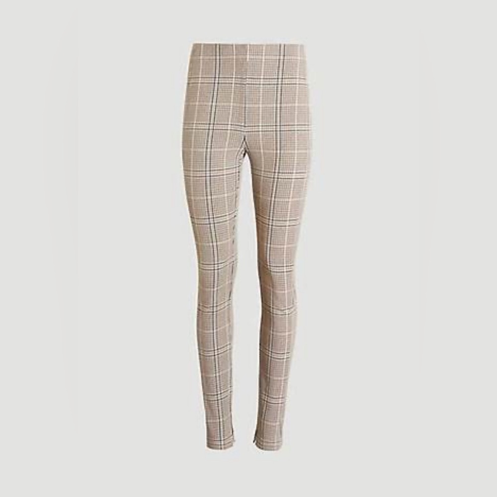 Ann Taylor The Audrey Pant in Plaid Brown Ivory 546193